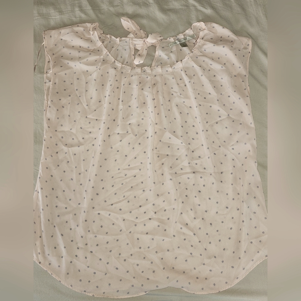 Lauren Conrad Pink Polka Dot Sheer Blouse